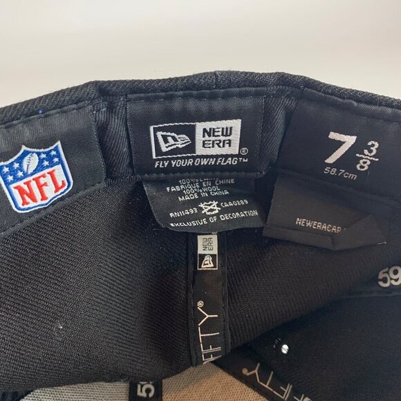 Indianapolis Colts NFL Black New Era 59Fifty Wool Fitted Hat Mens 7 3/8 - Picture 5 of 5